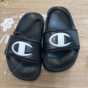 Champion Kids Black Slides
